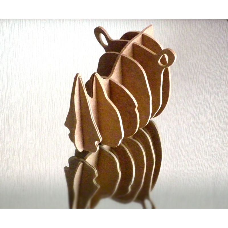 Tête de Rhinocéros en bois